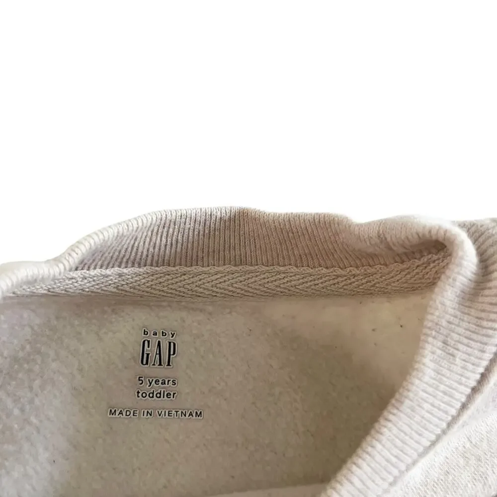 GAP Boys Ecru Logo Pullover Sweatshirt size 5